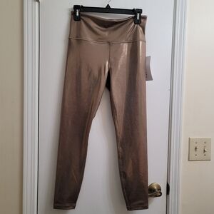 Athleta Elation Shine SHINY GLAM LEGGING SOFT BROWN Neutral Minimal